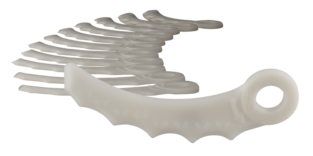 Vervangingsmessen gebogen kunststof 12 stuks.