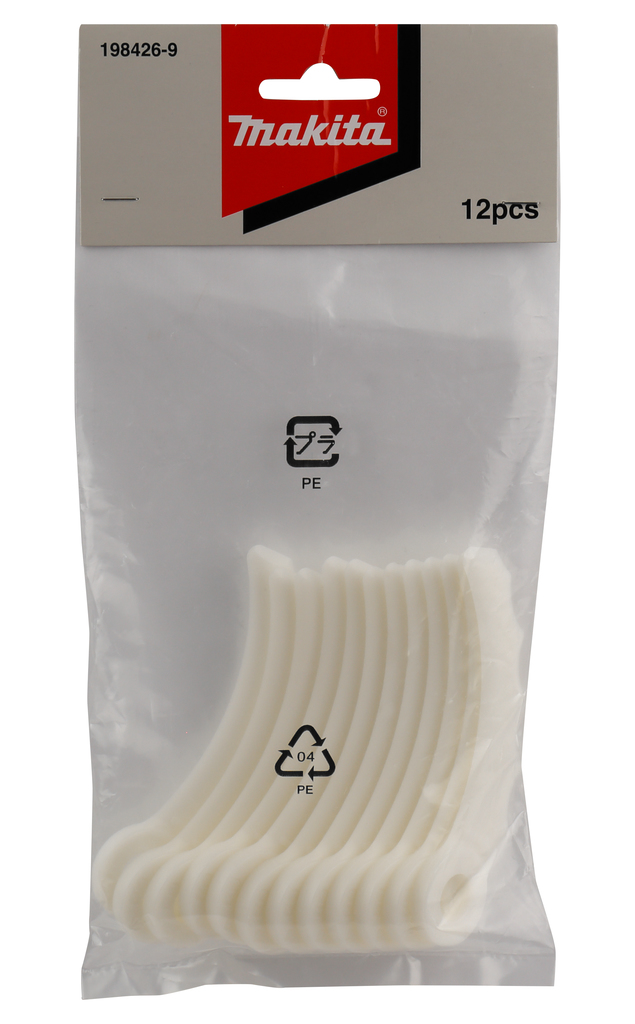 Vervangingsmessen gebogen kunststof 12 stuks.