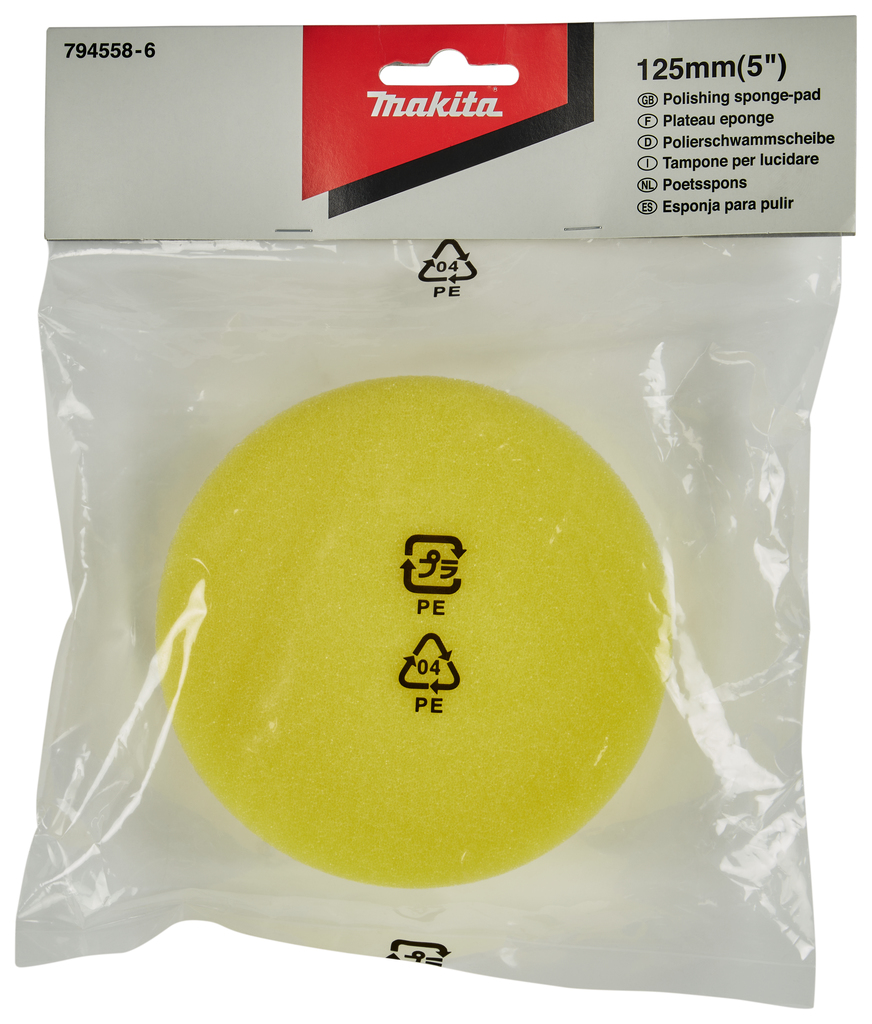 Spons geel zacht grof 125mm