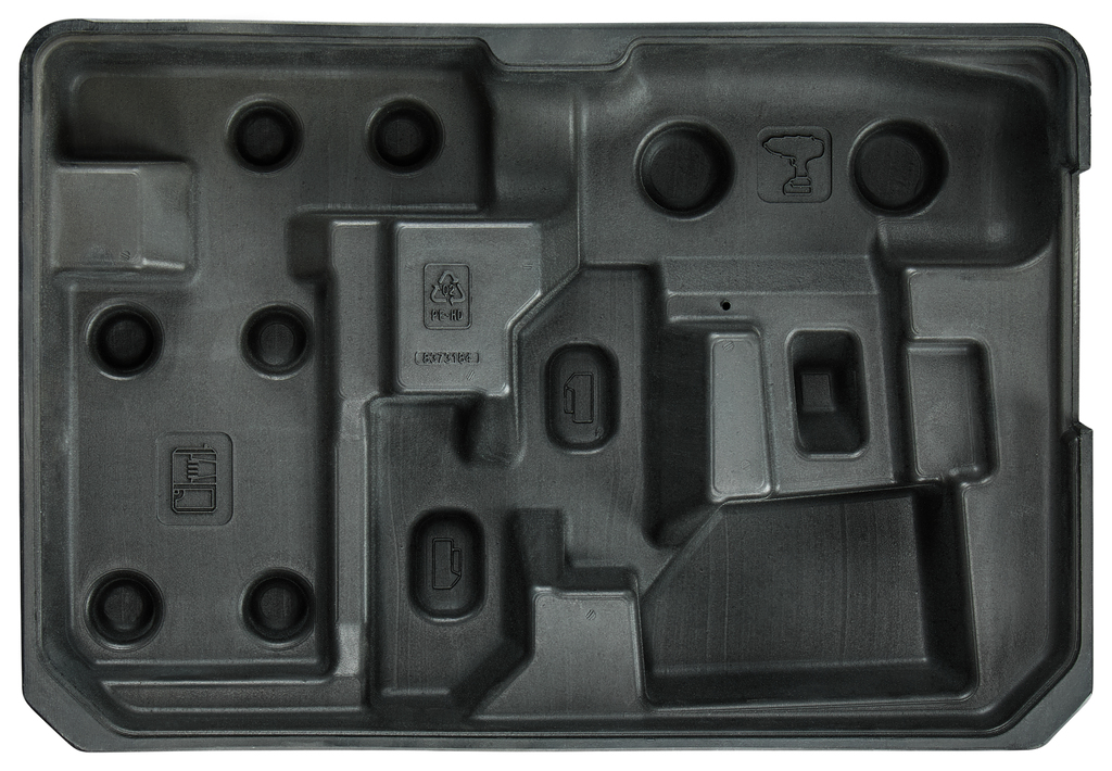 Kofferinzet/inlay aluminium koffer zwart boven