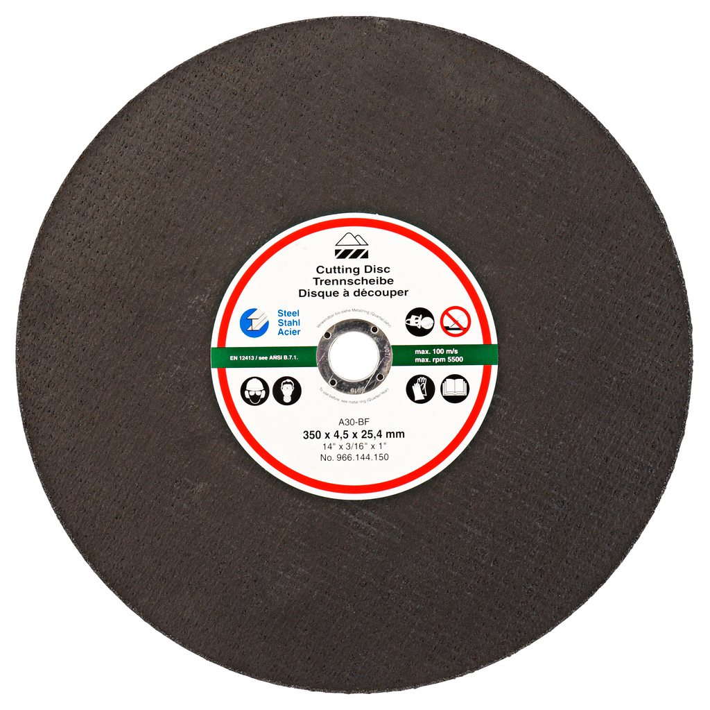 Doorslijpschijf 350x25,4x4,0mm staal