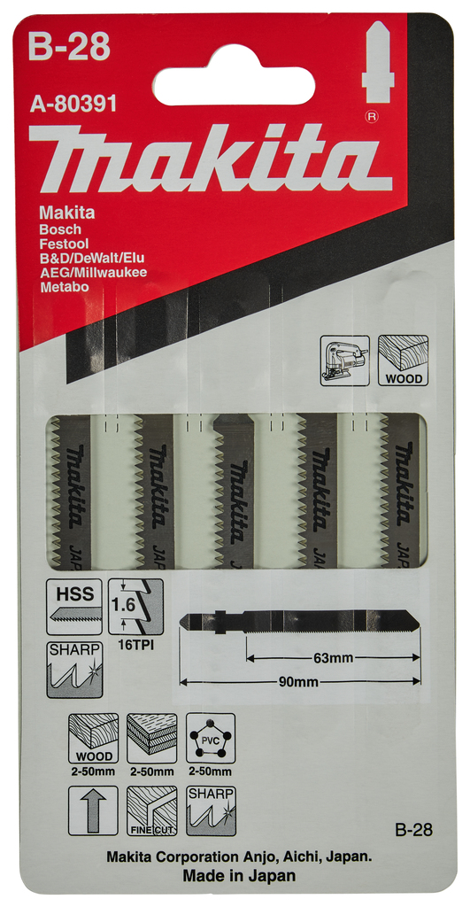 Decoupeerzaagblad hout gelamineerd 63mm 