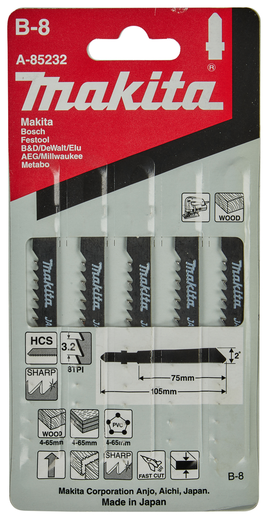 Decoupeerzaagblad hout/kunststof 75mm