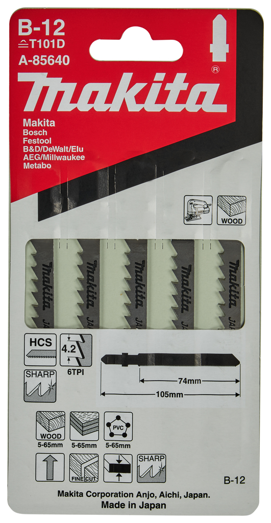 Decoupeerzaagblad hout/kunststof 74mm