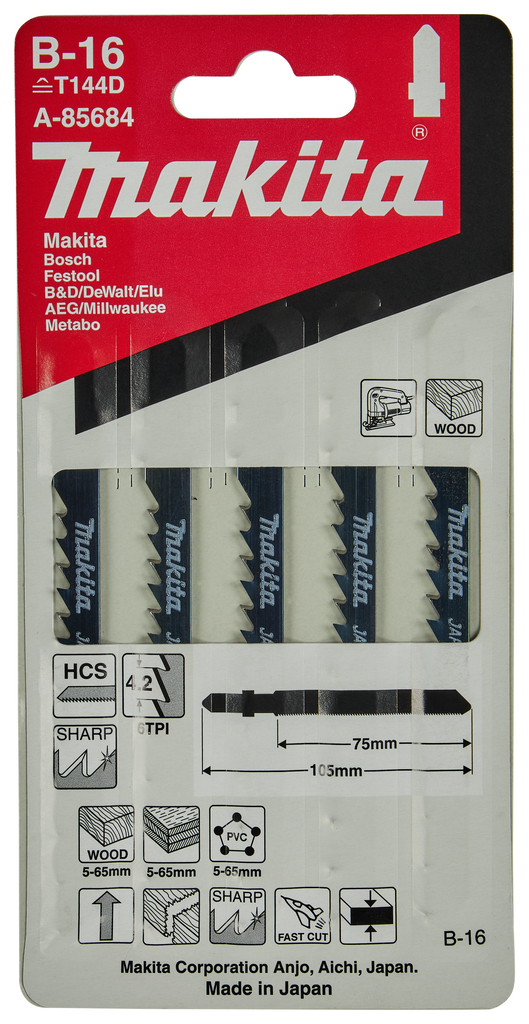 Decoupeerzaagblad hout/kunststof 75mm 