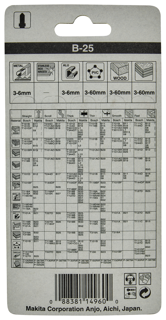 Decoupeerzaagblad universeel/multi 74mm 