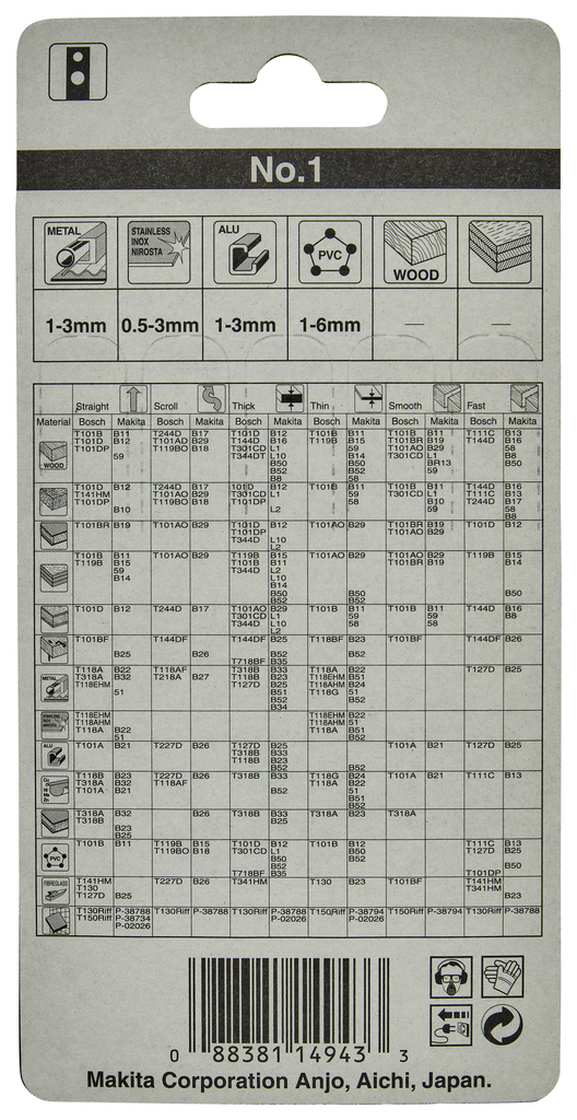 Decoupeerzaagblad metaal/aluminium 61mm