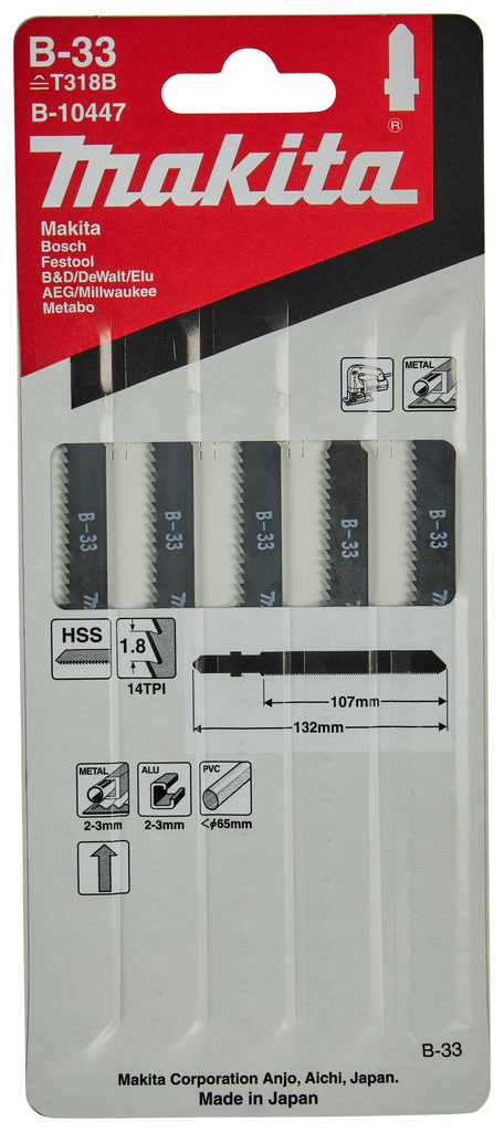 Decoupeerzaagblad metaal/aluminium 107mm