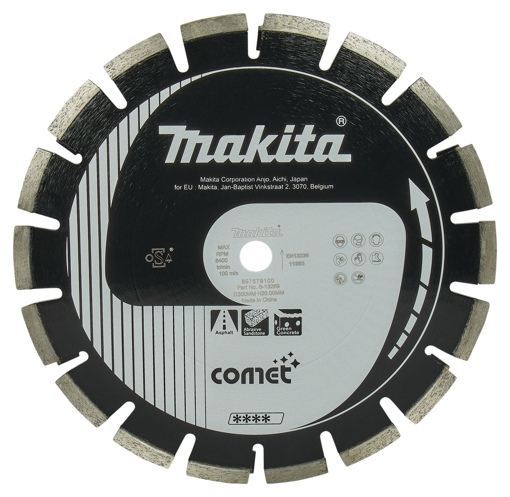 Diamantschijf 300x20x2,8mm zwart