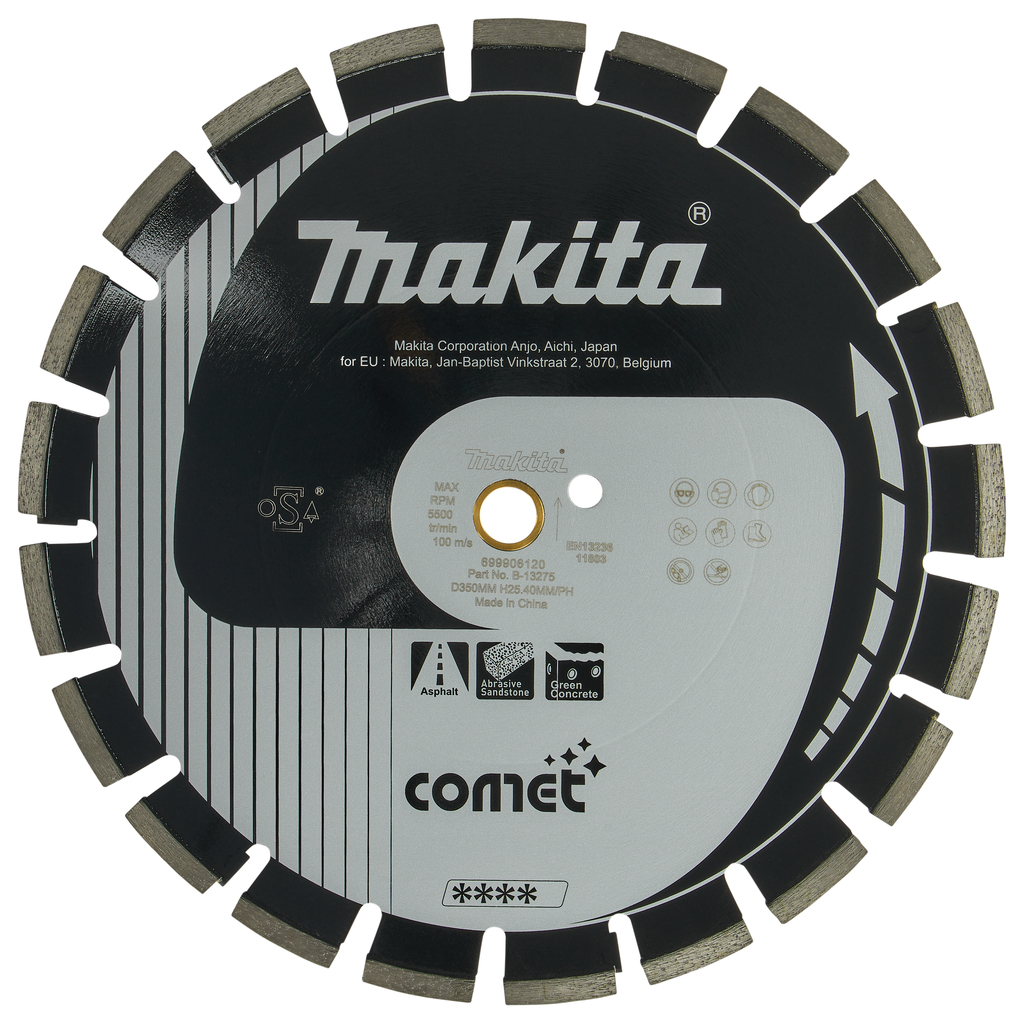 Diamantschijf 350x20x3,2mm zwart