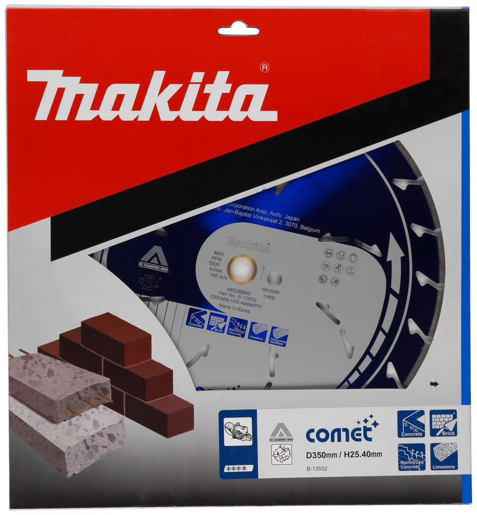 Diamantschijf 350x25,4x3,2mm blauw