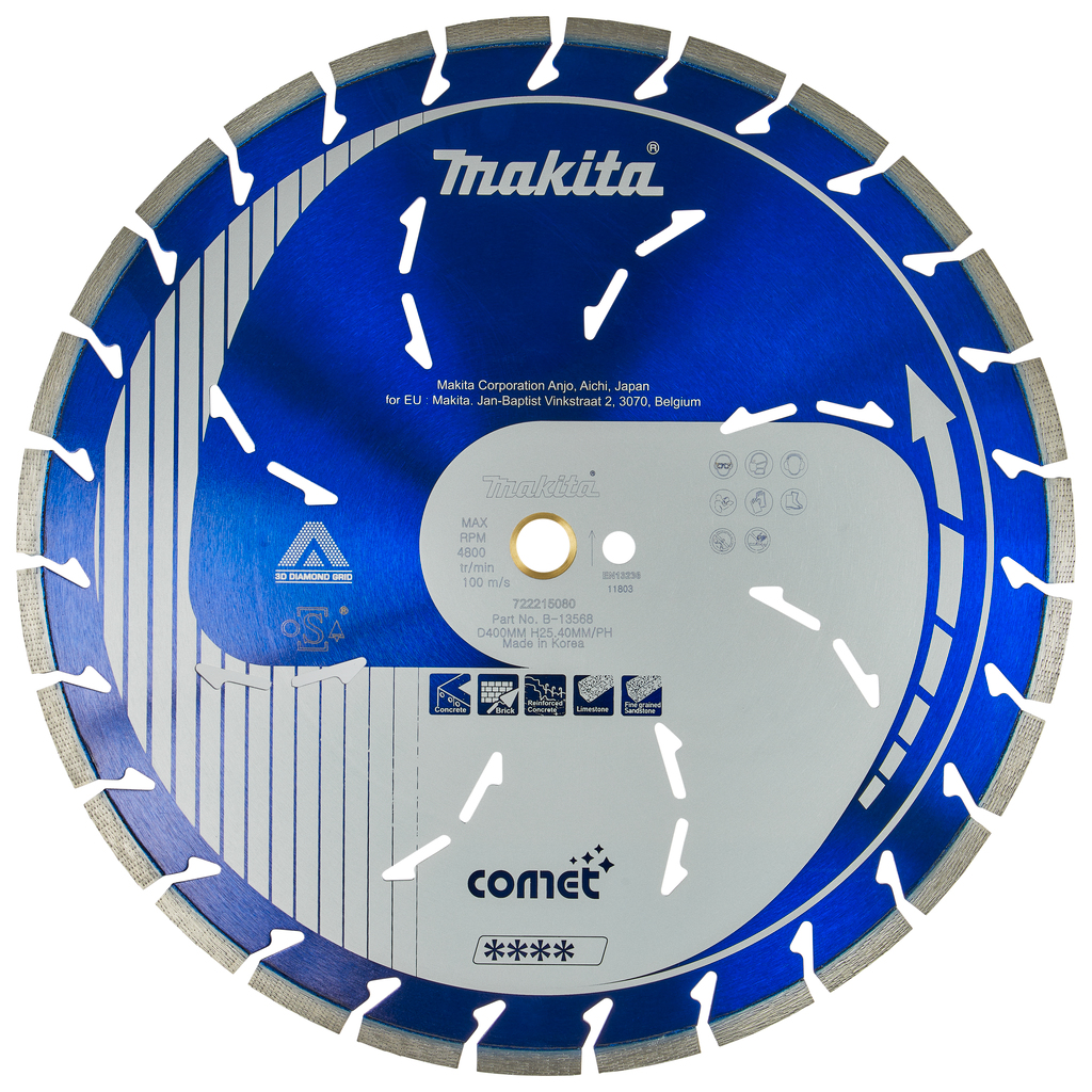 Diamantschijf 400x25,4x3,2mm blauw