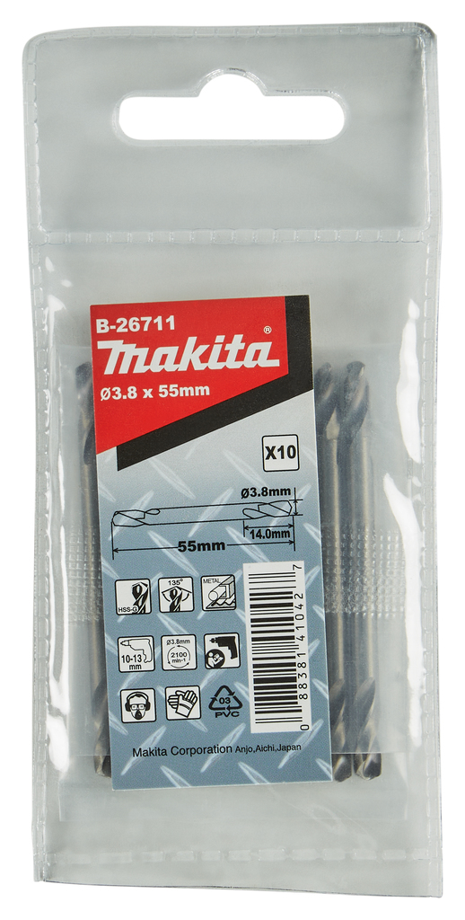 Metaalboor dubbelzijdig 3,8x55mm