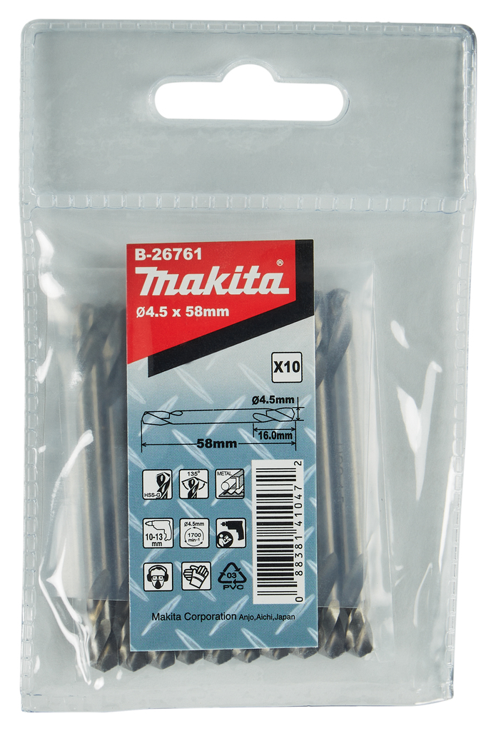 Metaalboor dubbelzijdig 4,5x58mm