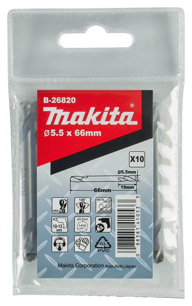 Metaalboor dubbelzijdig 5,5x66mm