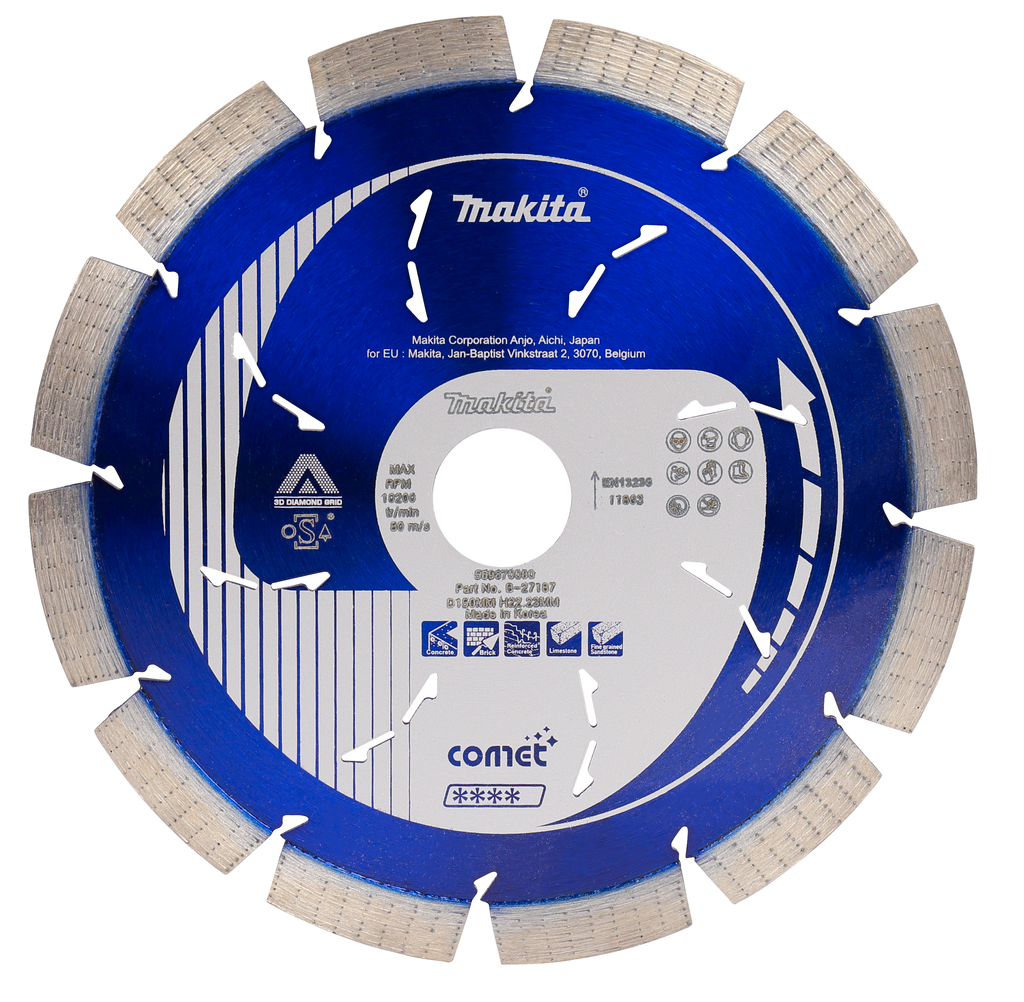 Diamantschijf 150x22,23x2,2mm blauw