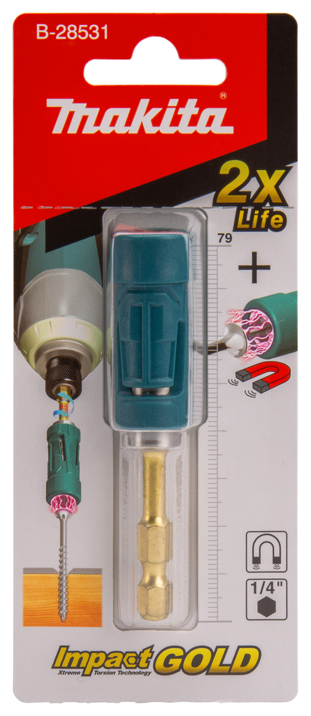 Bithouder 1/4"x79mm magnetisch