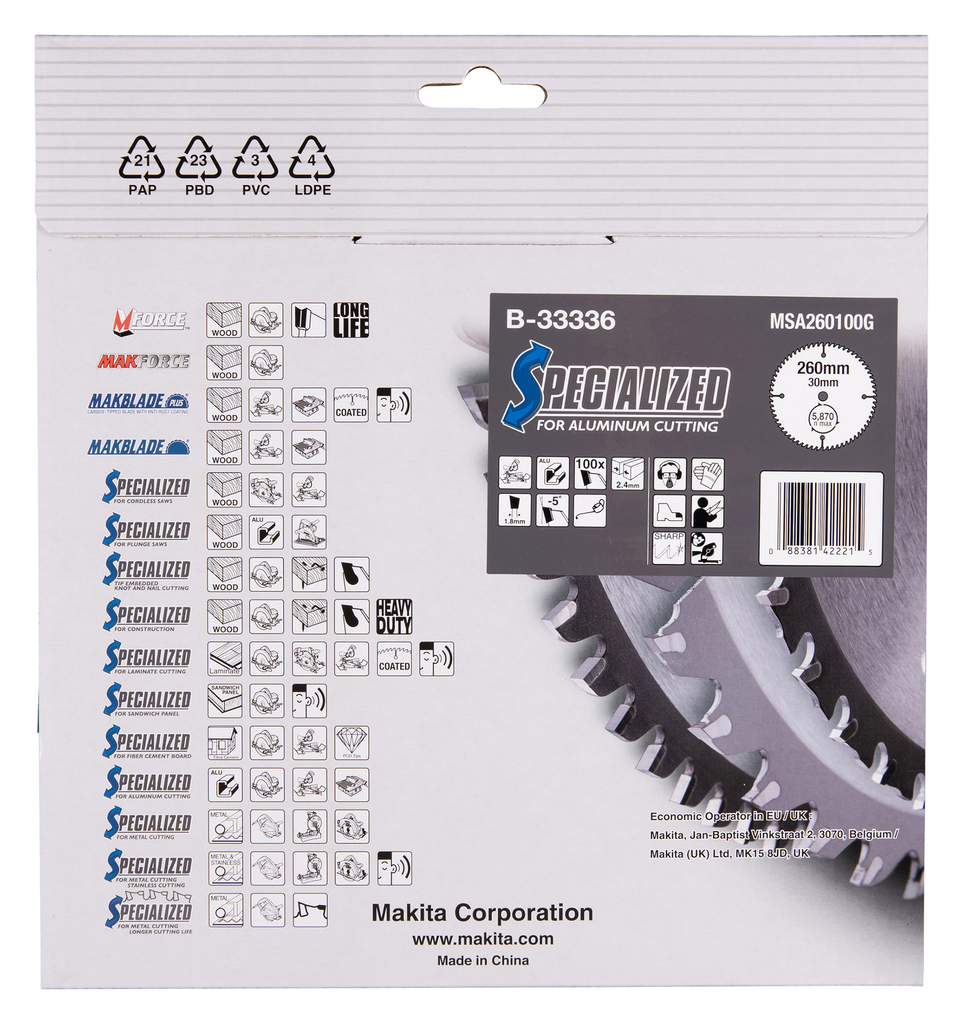 Afkortzaagblad Aluminium 