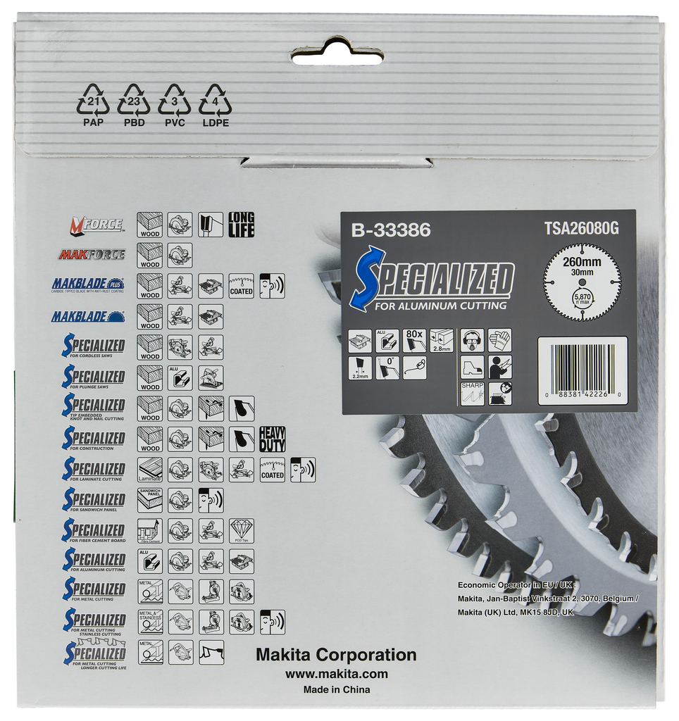 Tafelzaagblad Aluminium