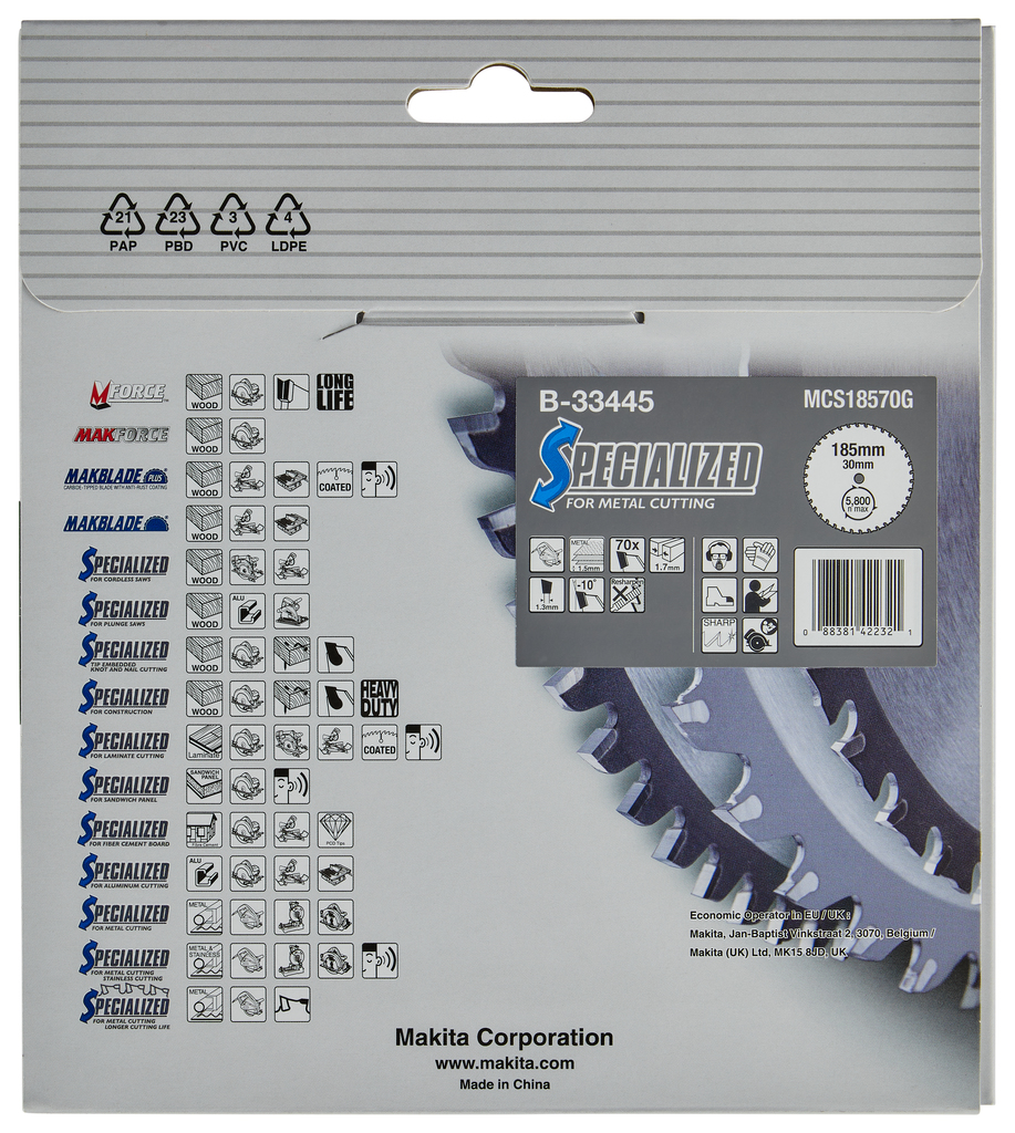 Cirkelzaagblad Dun plaatstaal