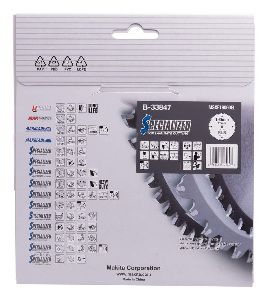 Afkortzaagblad Gemelamineerd