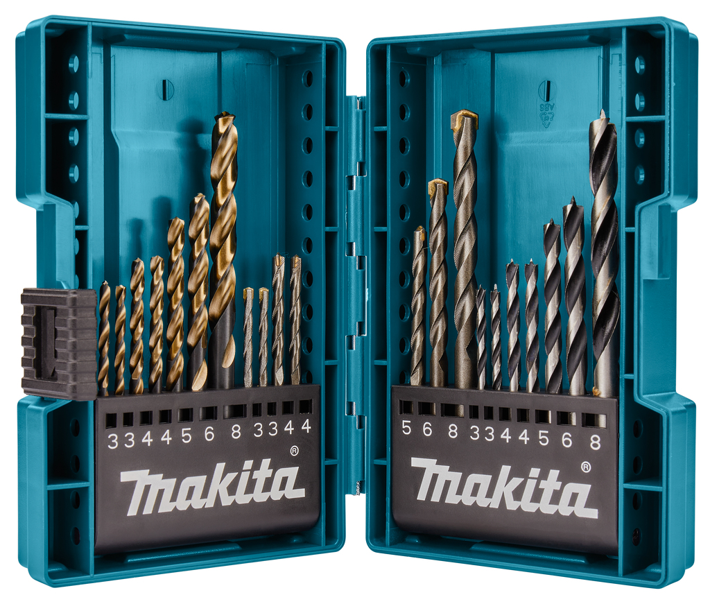 Boorset 21-delig hout/metaal/steen