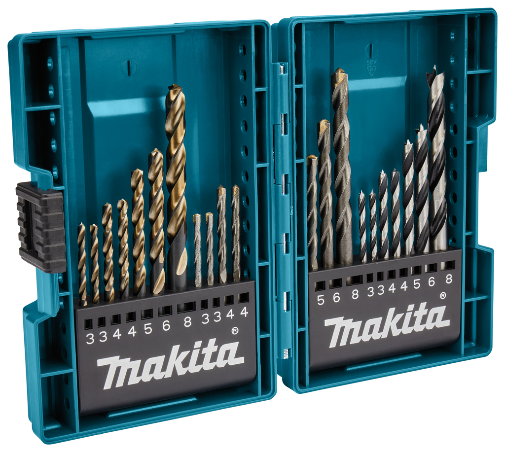 Boorset 21-delig hout/metaal/steen