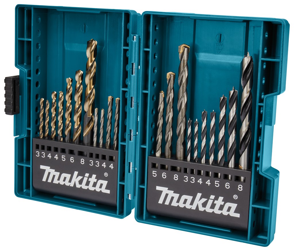 Boorset 21-delig hout/metaal/steen