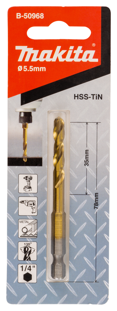Metaalboor slagschroef 5,5x78mm