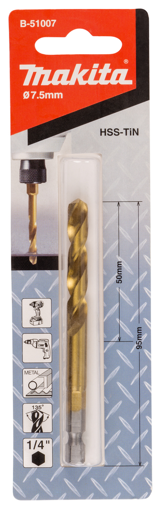 Metaalboor slagschroef 7,5x95mm