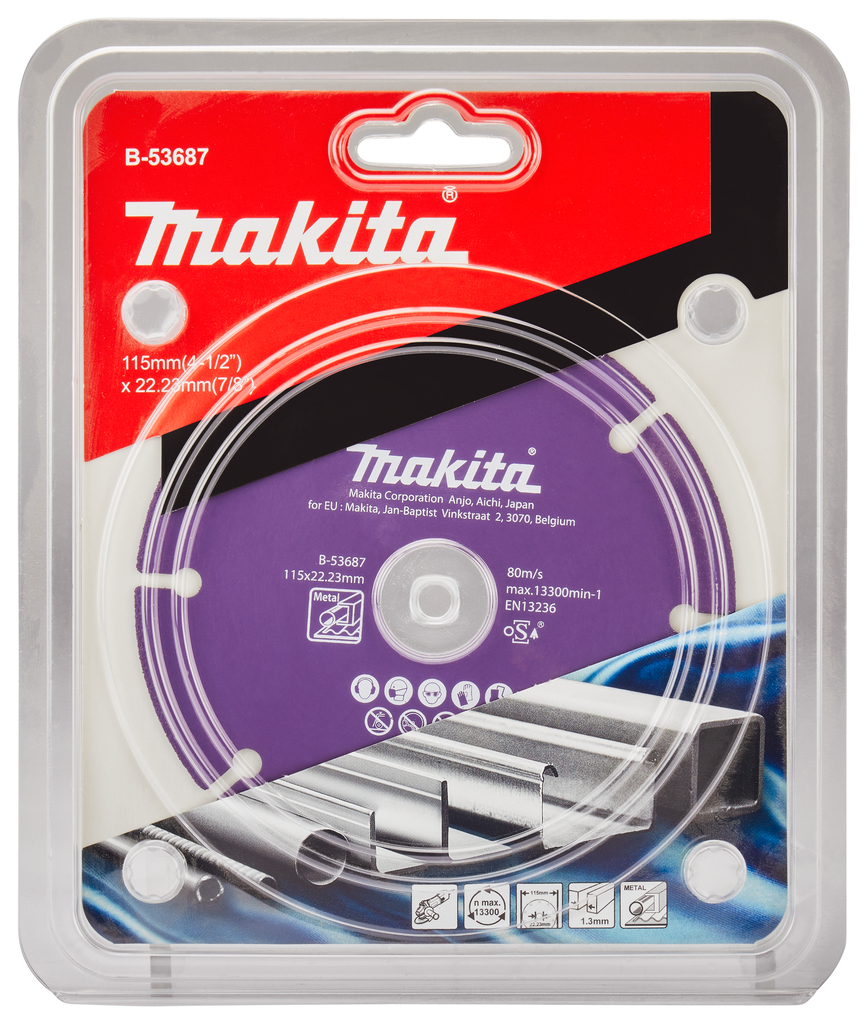 Doorslijpschijf staal 115x22,23x1,3mm