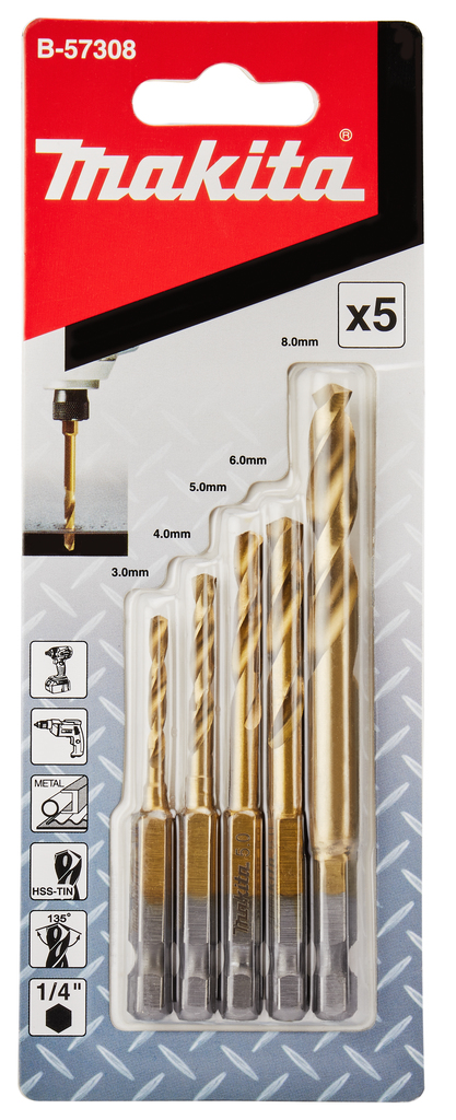 Metaalboorset 5-delig