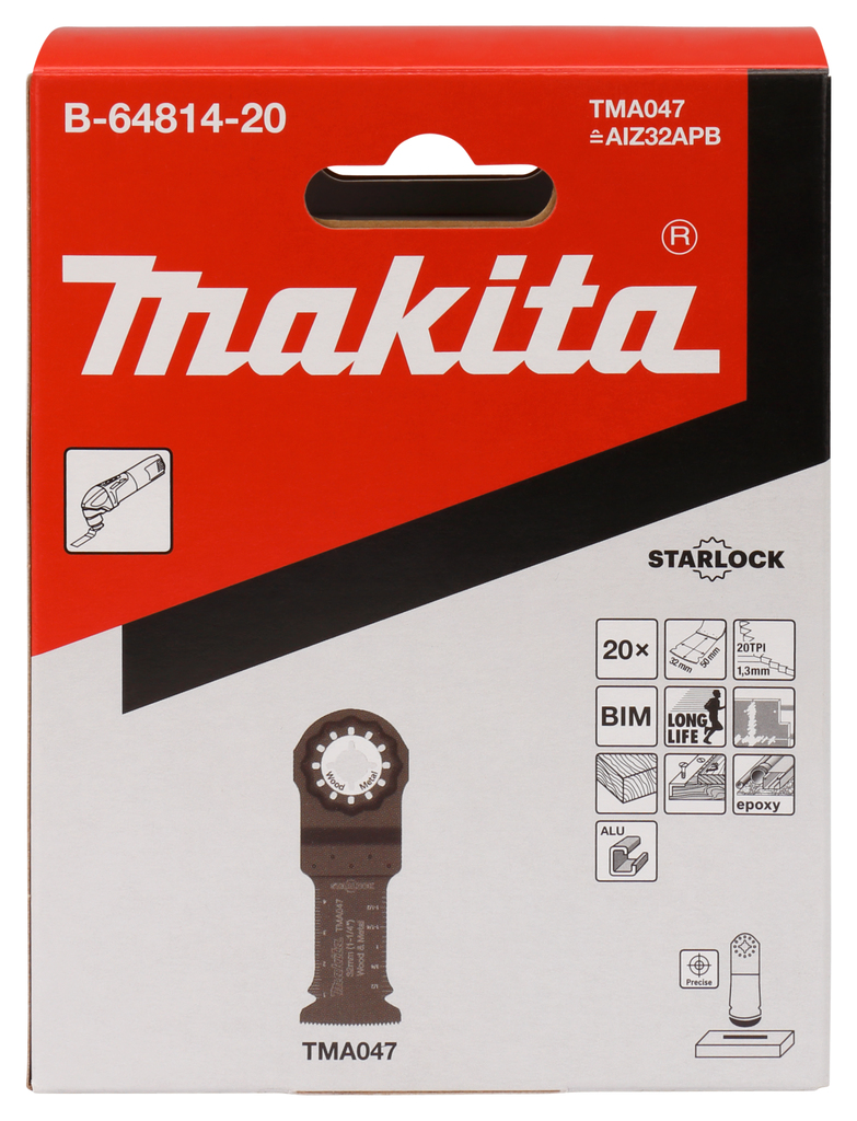 TMA047 Invalzaagblad 32x50mm hout&staal