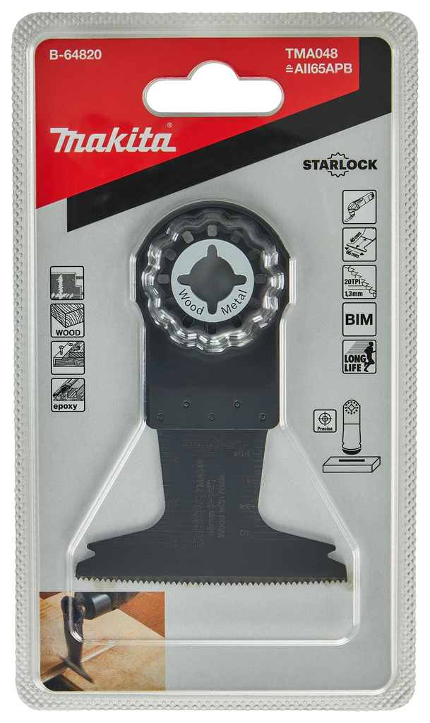 TMA048 Invalzaagblad 65x40mm hout&spijkers