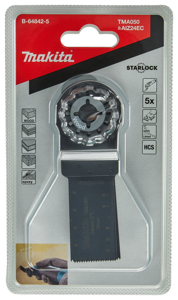 Lame Plongeante Makita B-64842 24x50mm HCS Starlock - Pour Outils Multifonctions