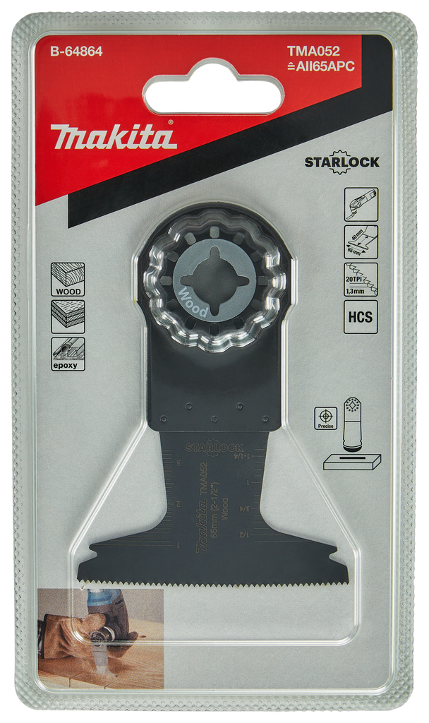 TMA052 Invalzaagblad 65x40mm hout