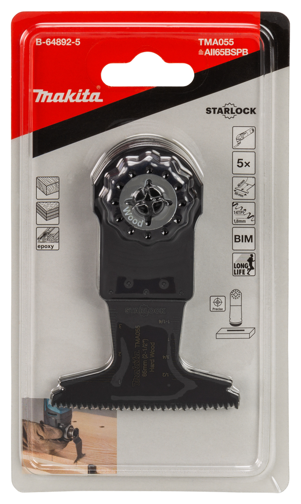 TMA055 Invalzaagblad 65x40mm hout