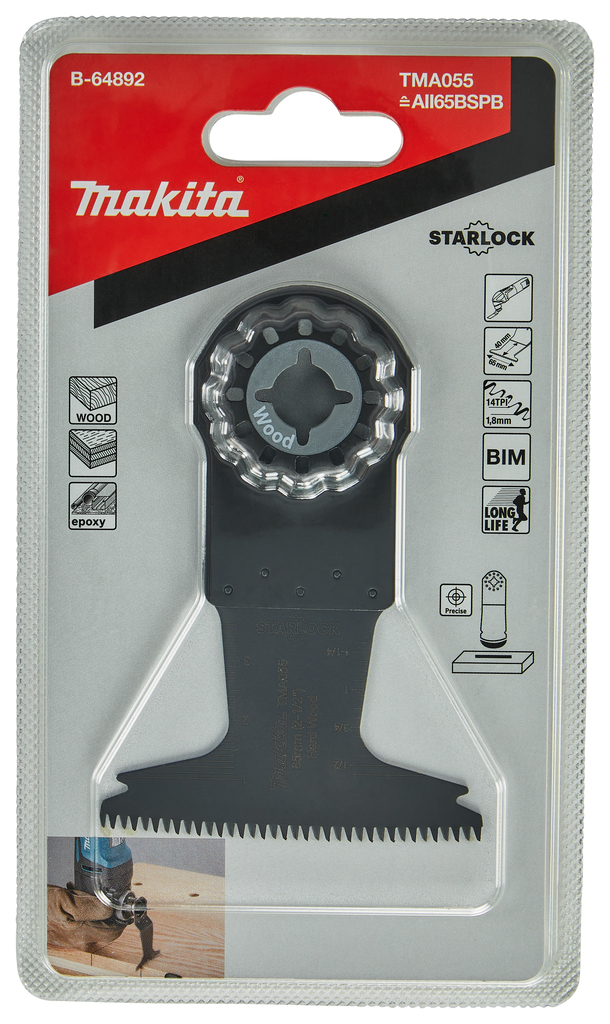 TMA055 Invalzaagblad 65x40mm hout