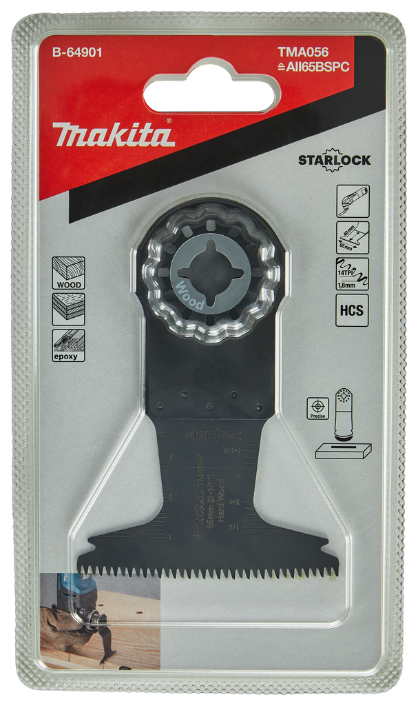 TMA056 Invalzaagblad 65x40mm hout