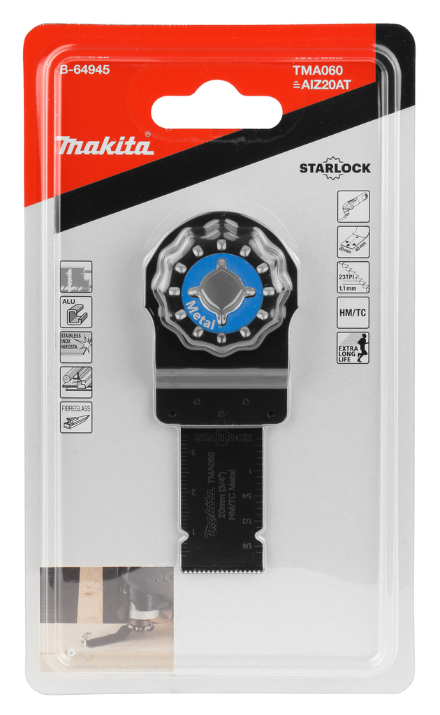 TMA060 Invalzaagblad 20x40mm RVS