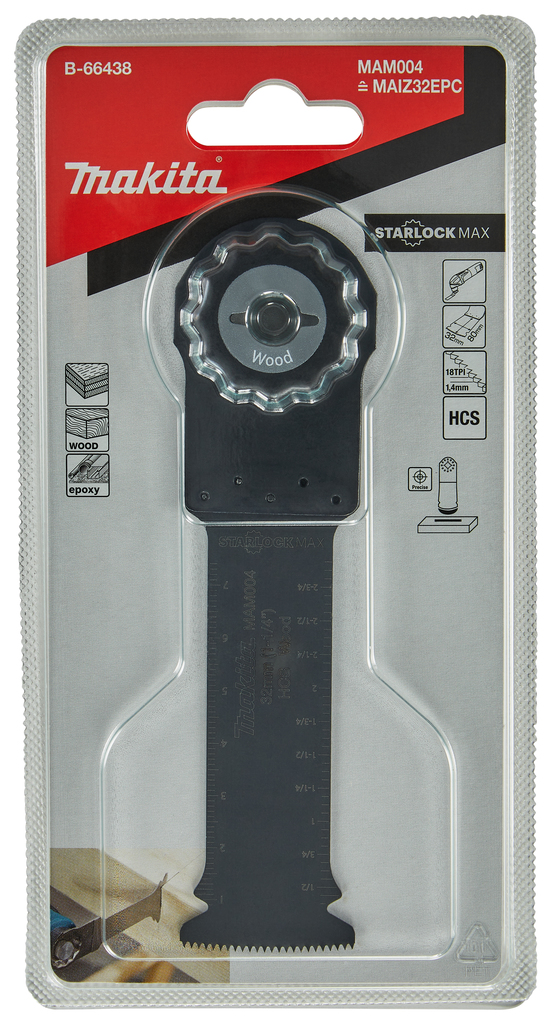 MAM004 Invalzaagblad 32x80mm hout