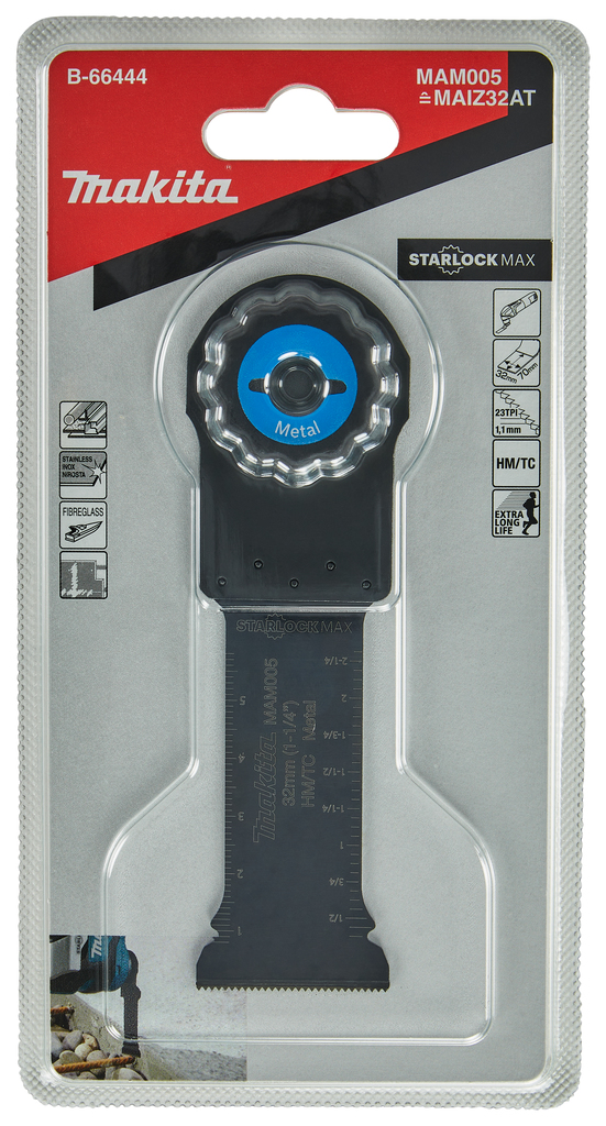 MAM005 Invalzaagblad 32x70mm RVS