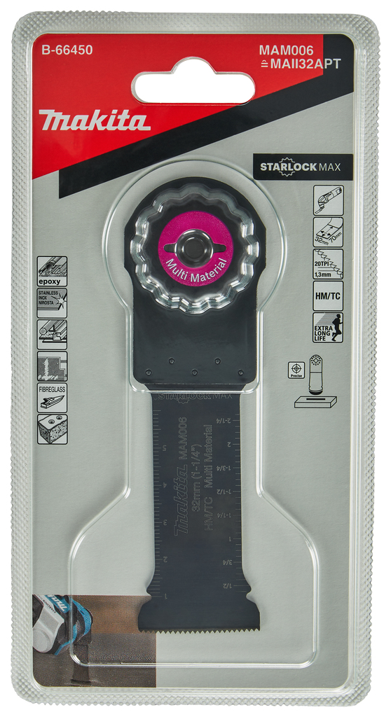 MAM006 Invalzaagblad 32x70mm multimateriaal