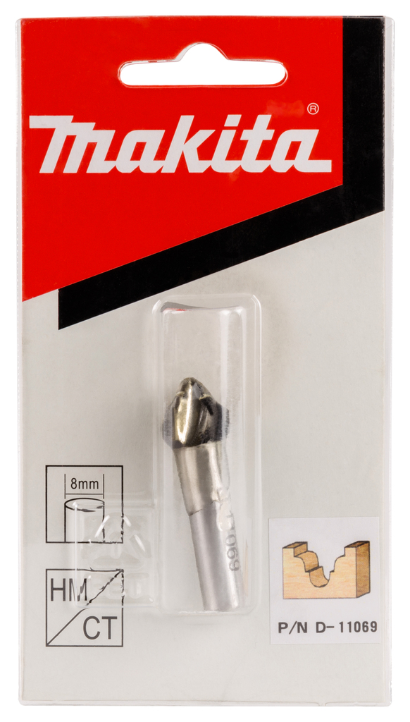 Klassiek paneelfrees r=2,38 12,7x9,53mm S8