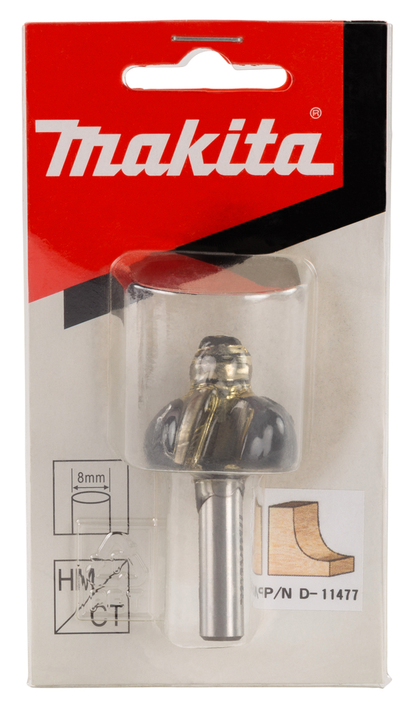 Halfholprofielfrees r=9,53 28,58x12,7mm S8