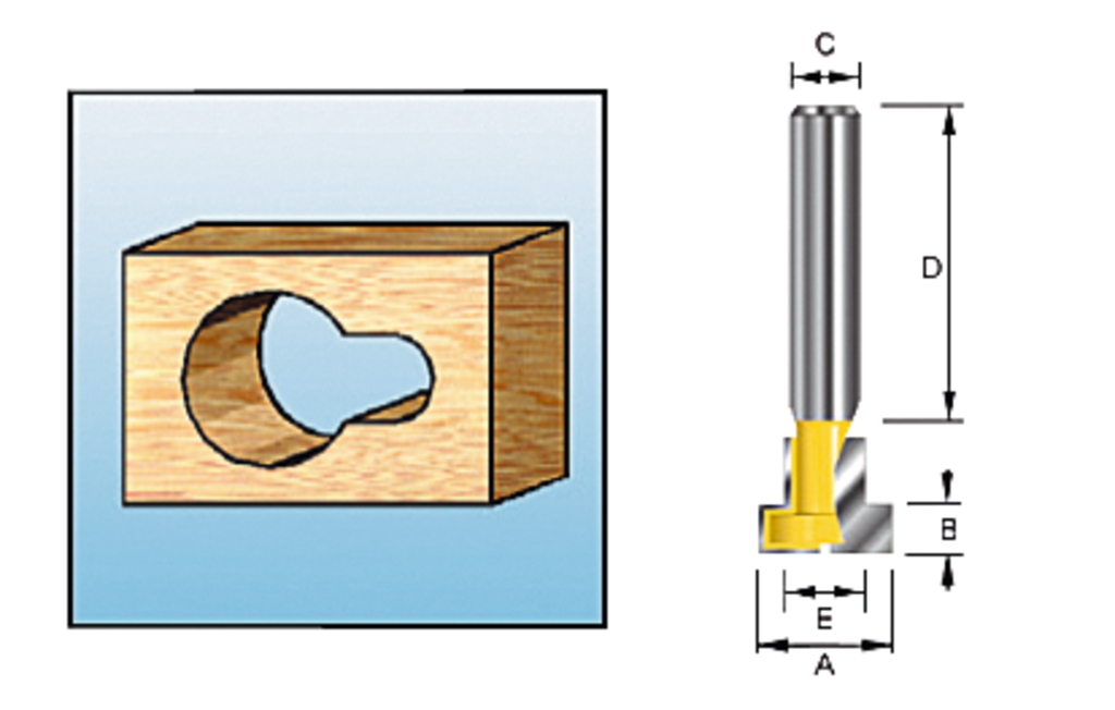 Sleutelgatfrees 9,53x4,76x11,11mm S8