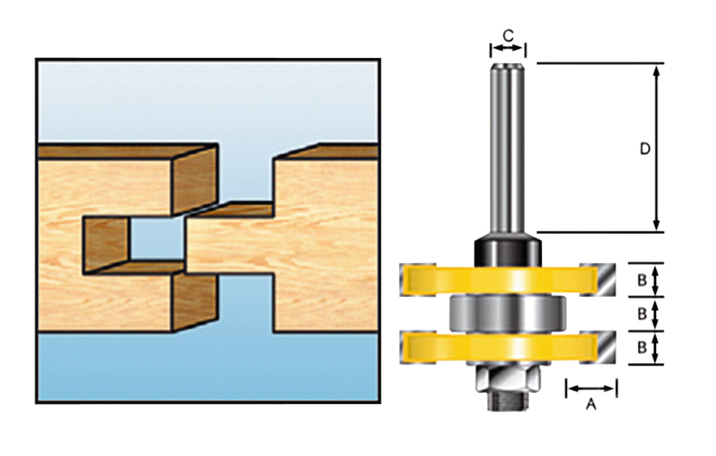 Groef/veerfrees 9,5x6,35mm S8