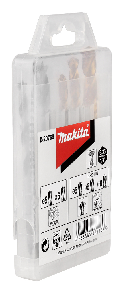 Boorset 5-delig hout/metaal