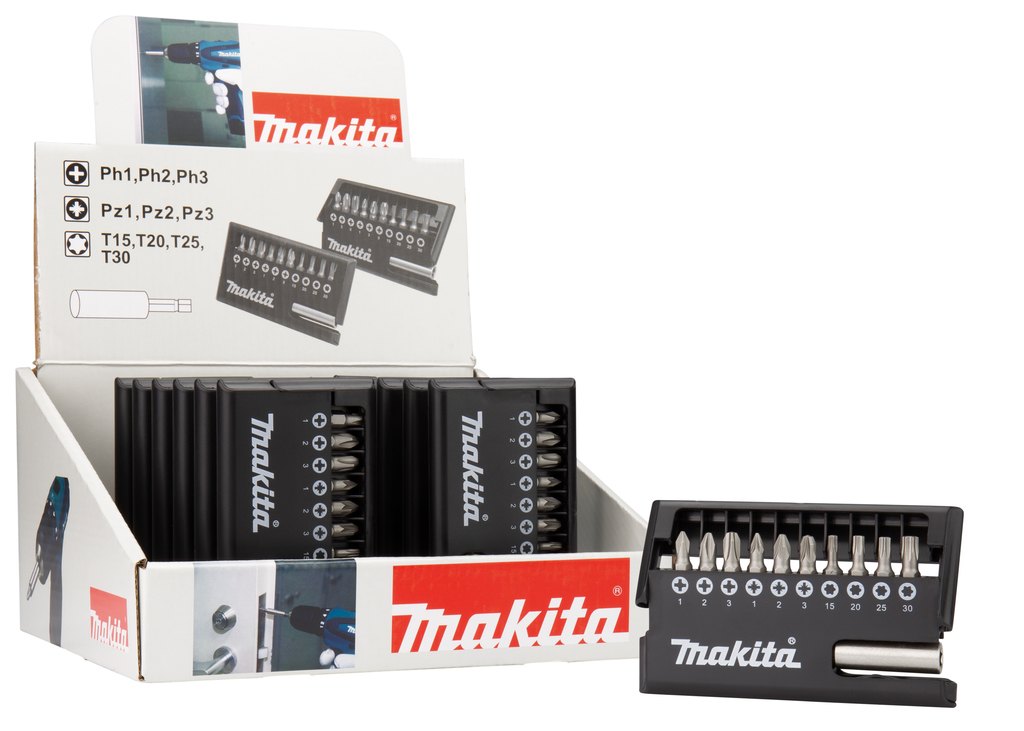 D-30651-12 - Schroefbitset 11-delig (display 12 stuks) | Makita.nl