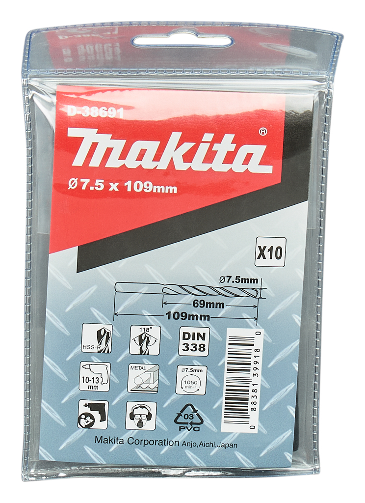 Metaalboor HSS-R 10stk